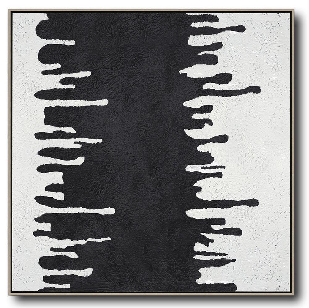 Minimal Black and White Painting #MN100A - Click Image to Close